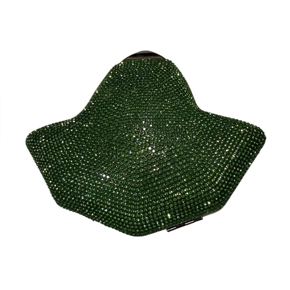 Rhinestone Ivy Leaf Elegant Clutch Evening Bag with Chain Strap for Formalwear - Picture 5 of 16